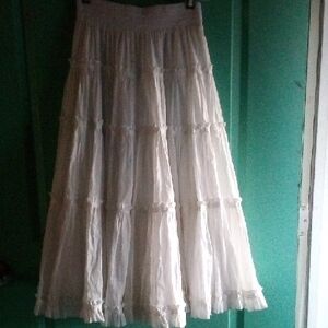 Betsey Johnson White Tiered Skirt